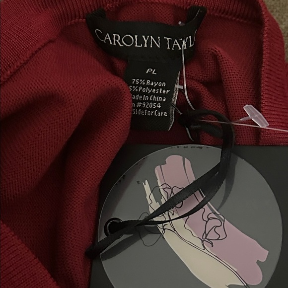 Carolyn Taylor Deep Red Knit pullover sweater sz PL - Picture 6 of 6